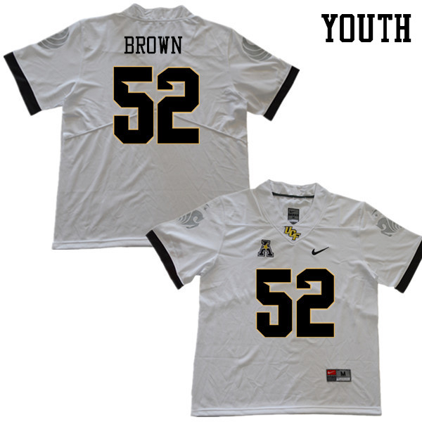 Youth #52 Isaiah Brown UCF Knights College Football Jerseys Sale-White - Click Image to Close